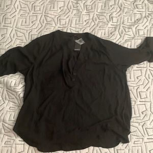 Brand new Torrid blouse black half buttons